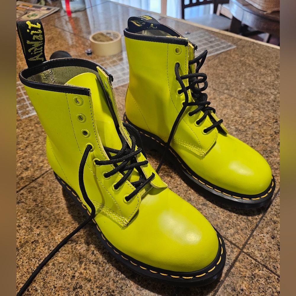 Dr. Martens Neon Yellow/Green Boots